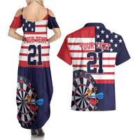 United States Dart Custom Couples Matching Summer Maxi Dress and Hawaiian Shirt Team USA One For All