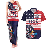 United States Dart Custom Couples Matching Tank Maxi Dress and Hawaiian Shirt Team USA One For All
