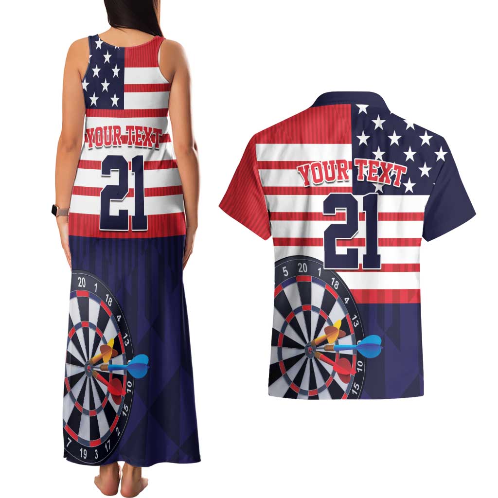 United States Dart Custom Couples Matching Tank Maxi Dress and Hawaiian Shirt Team USA One For All