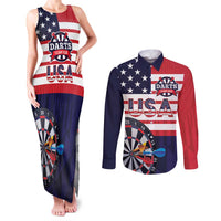 United States Dart Custom Couples Matching Tank Maxi Dress and Long Sleeve Button Shirt Team USA One For All