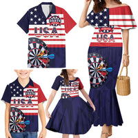 United States Dart Custom Family Matching Mermaid Dress and Hawaiian Shirt Team USA One For All
