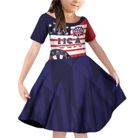 United States Dart Custom Family Matching Off Shoulder Short Dress and Hawaiian Shirt Team USA One For All