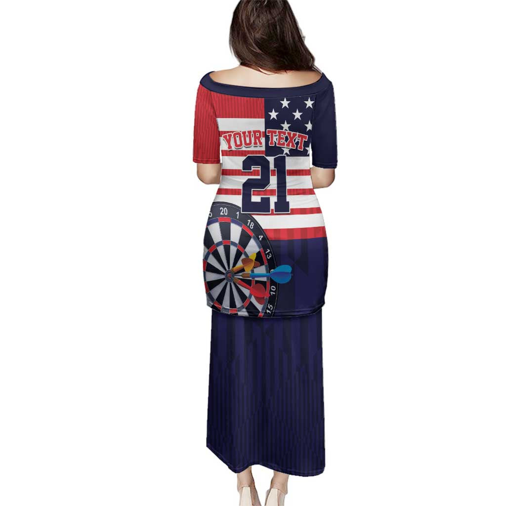 United States Dart Custom Family Matching Puletasi and Hawaiian Shirt Team USA One For All