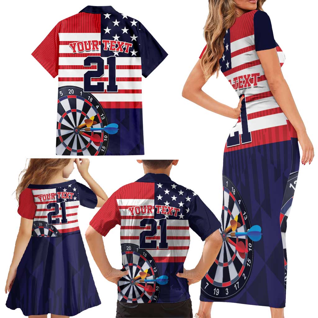 United States Dart Custom Family Matching Short Sleeve Bodycon Dress and Hawaiian Shirt Team USA One For All