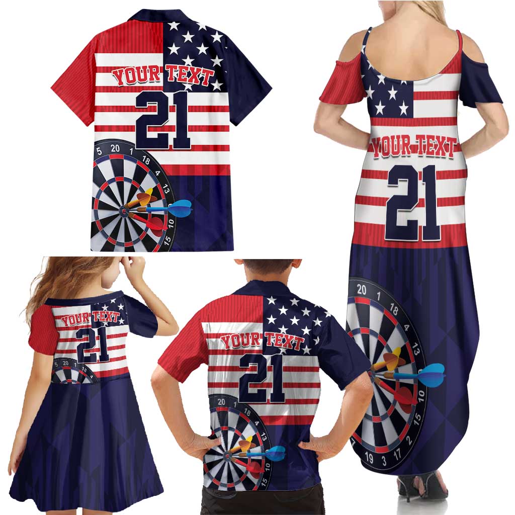 United States Dart Custom Family Matching Summer Maxi Dress and Hawaiian Shirt Team USA One For All