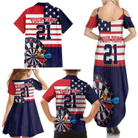 United States Dart Custom Family Matching Summer Maxi Dress and Hawaiian Shirt Team USA One For All