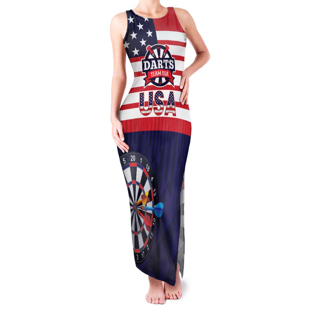 United States Dart Custom Family Matching Tank Maxi Dress and Hawaiian Shirt Team USA One For All