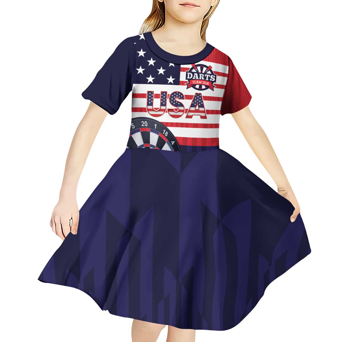 United States Dart Custom Kid Short Sleeve Dress Team USA One For All