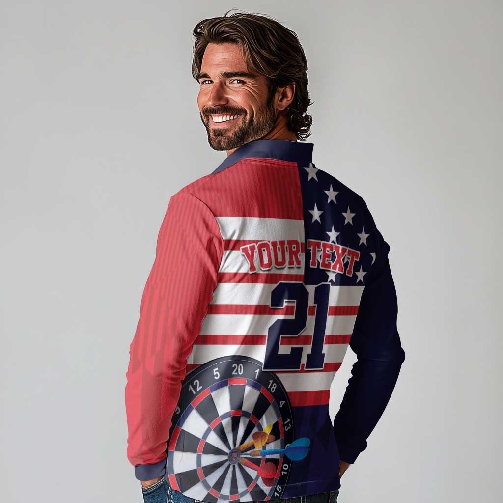 United States Dart Custom Long Sleeve Polo Shirt Team USA One For All