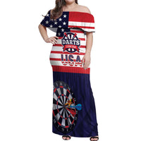 United States Dart Custom Off Shoulder Maxi Dress Team USA One For All
