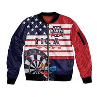 United States Dart Custom Sleeve Zip Bomber Jacket Team USA One For All