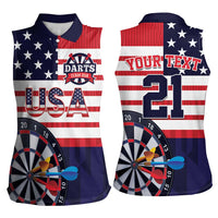 United States Dart Custom Women Sleeveless Polo Shirt Team USA One For All