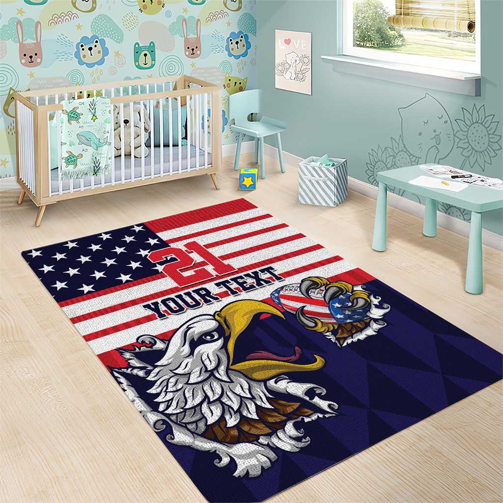 United States Football Custom Area Rug Team USA One For All