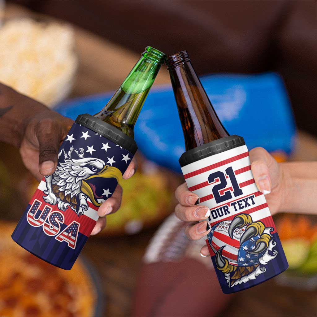 United States Football Custom 4 in 1 Can Cooler Tumbler Team USA One For All