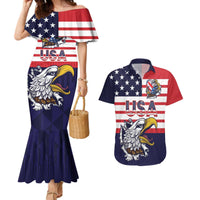 United States Football Custom Couples Matching Mermaid Dress and Hawaiian Shirt Team USA One For All