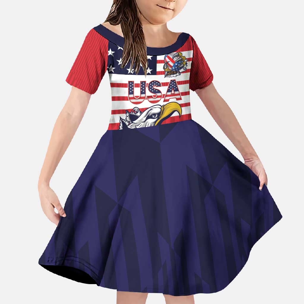 United States Football Custom Family Matching Off Shoulder Maxi Dress and Hawaiian Shirt Team USA One For All
