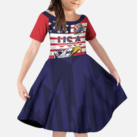 United States Football Custom Family Matching Off Shoulder Maxi Dress and Hawaiian Shirt Team USA One For All