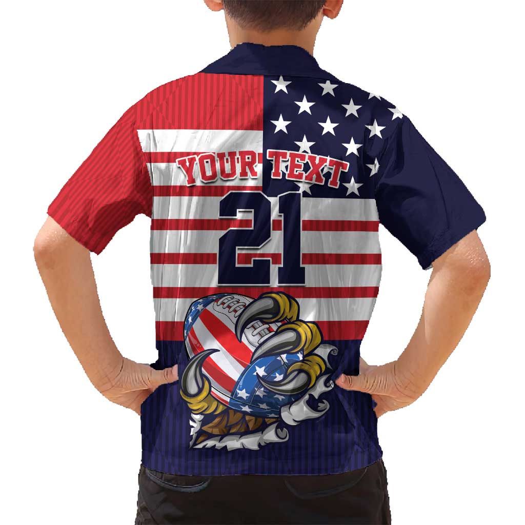 United States Football Custom Family Matching Off Shoulder Short Dress and Hawaiian Shirt Team USA One For All