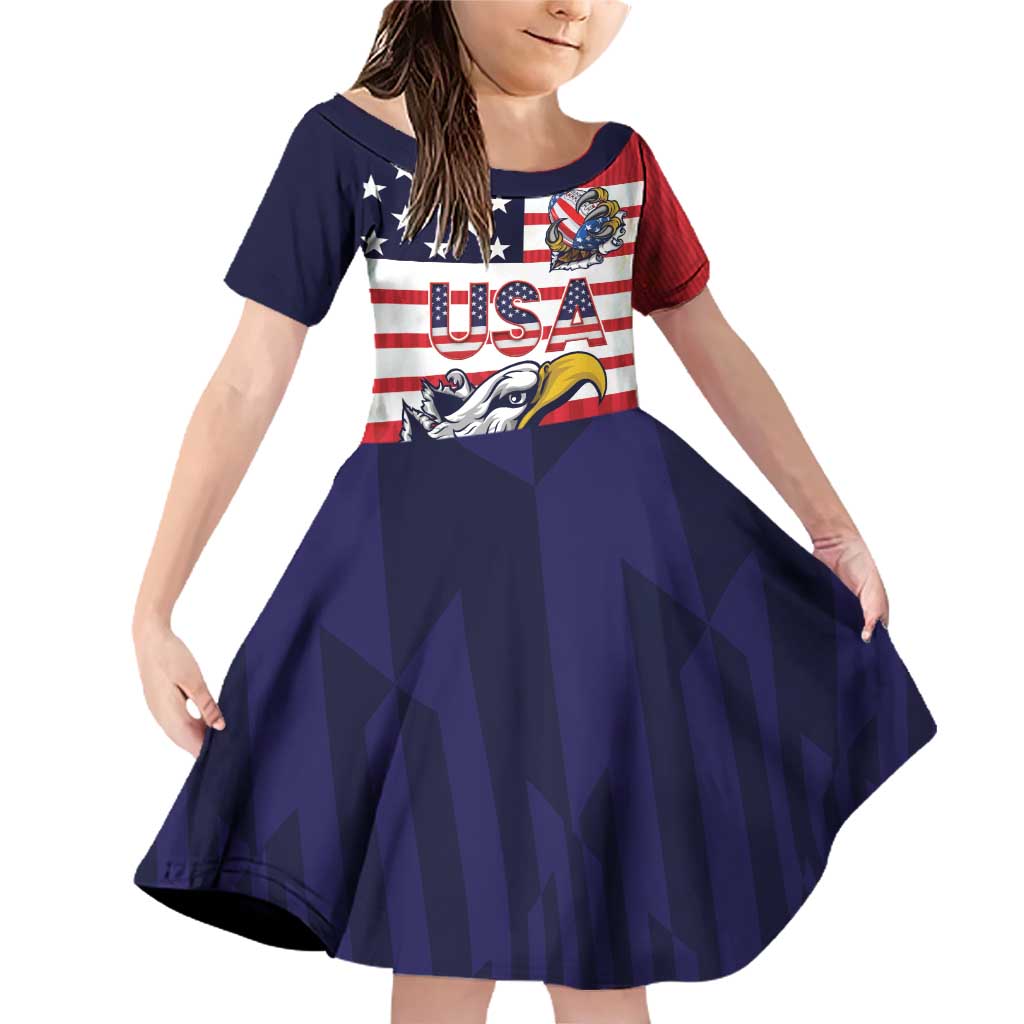 United States Football Custom Family Matching Off Shoulder Short Dress and Hawaiian Shirt Team USA One For All