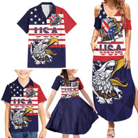 United States Football Custom Family Matching Summer Maxi Dress and Hawaiian Shirt Team USA One For All