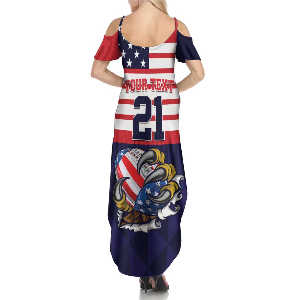 United States Football Custom Family Matching Summer Maxi Dress and Hawaiian Shirt Team USA One For All