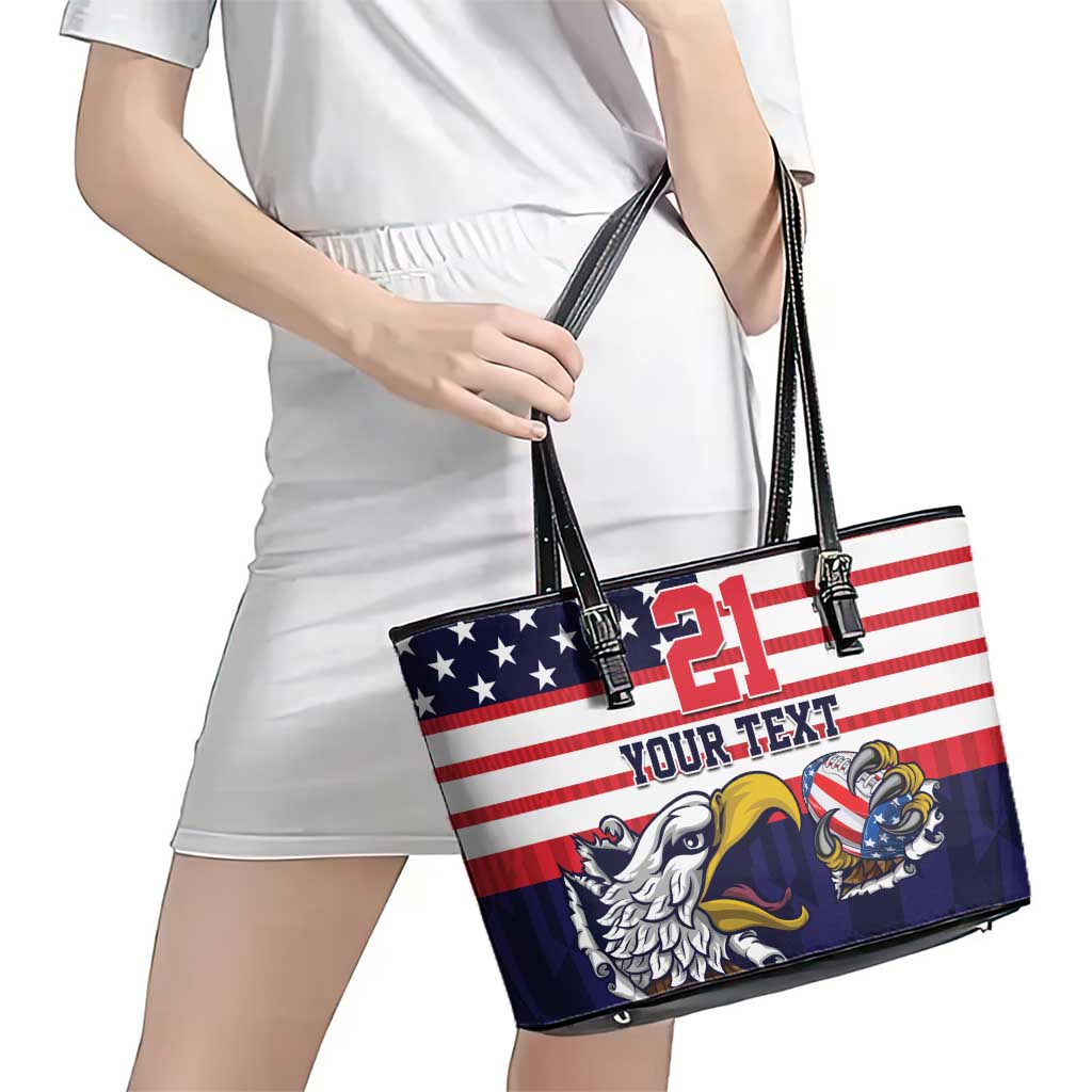 United States Football Custom Leather Tote Bag Team USA One For All