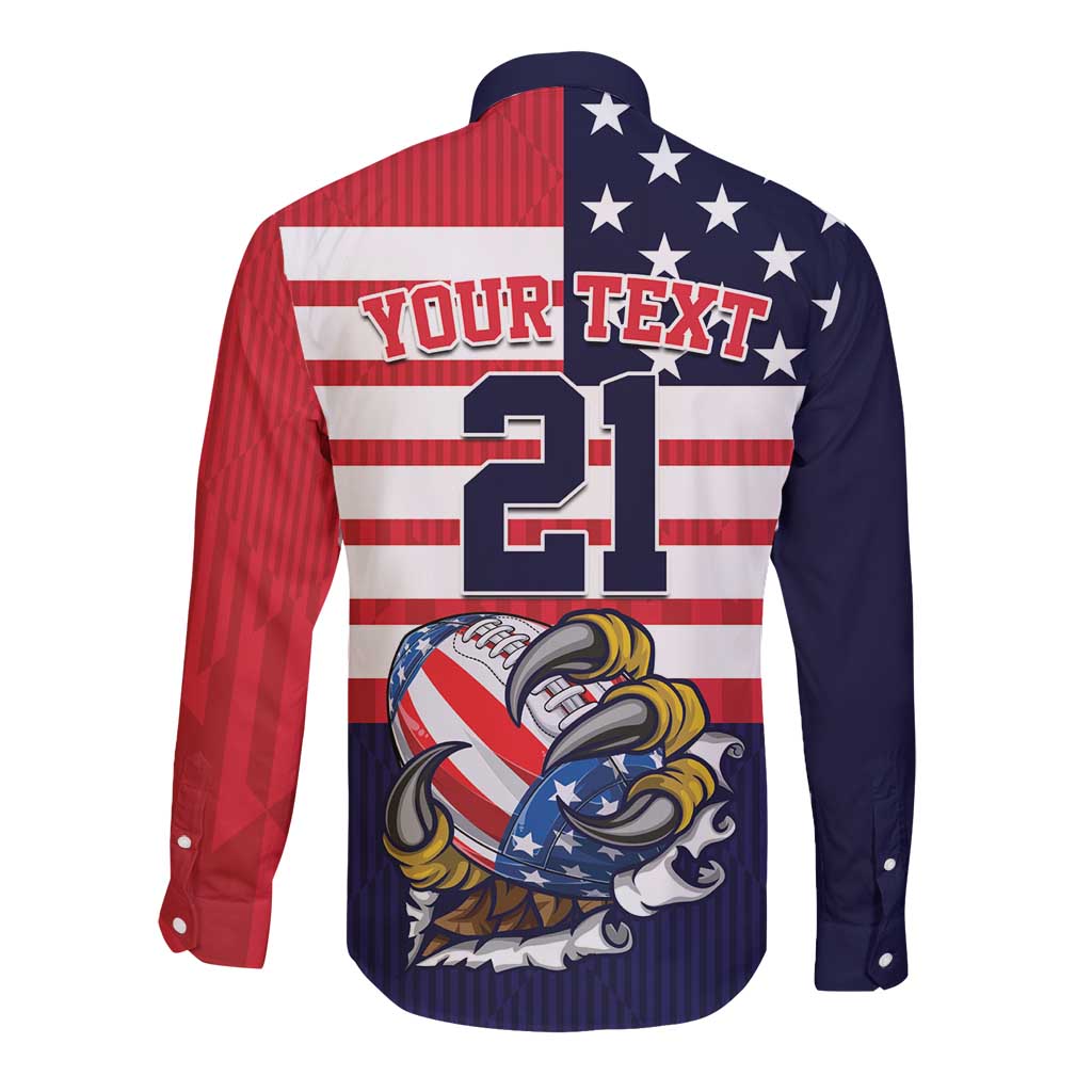 United States Football Custom Long Sleeve Button Shirt Team USA One For All