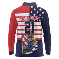 United States Football Custom Long Sleeve Polo Shirt Team USA One For All