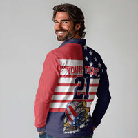 United States Football Custom Long Sleeve Polo Shirt Team USA One For All