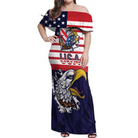 United States Football Custom Off Shoulder Maxi Dress Team USA One For All