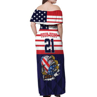 United States Football Custom Off Shoulder Maxi Dress Team USA One For All
