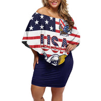 United States Football Custom Off Shoulder Short Dress Team USA One For All