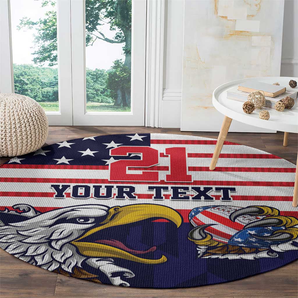 United States Football Custom Round Carpet Team USA One For All