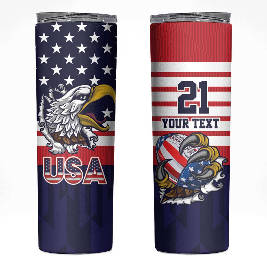 United States Football Custom Skinny Tumbler Team USA One For All