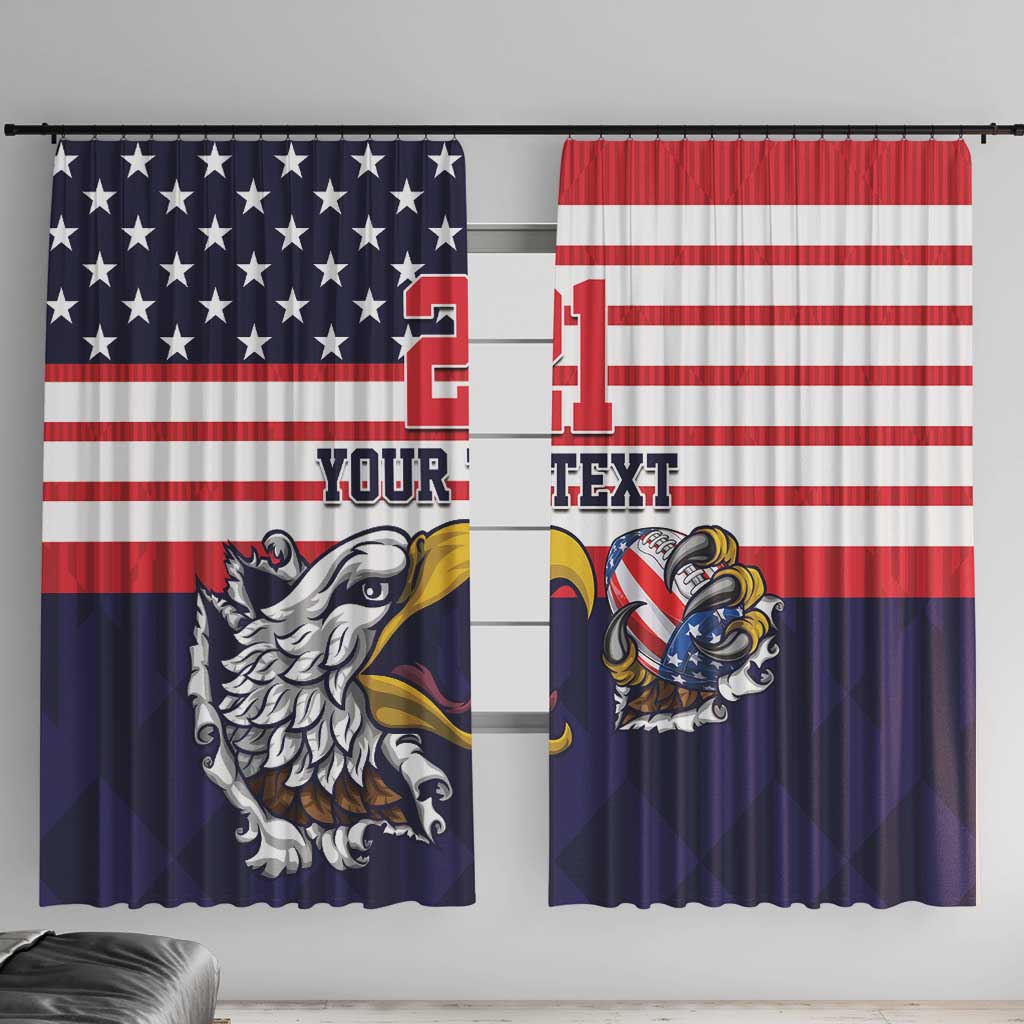 United States Football Custom Window Curtain Team USA One For All