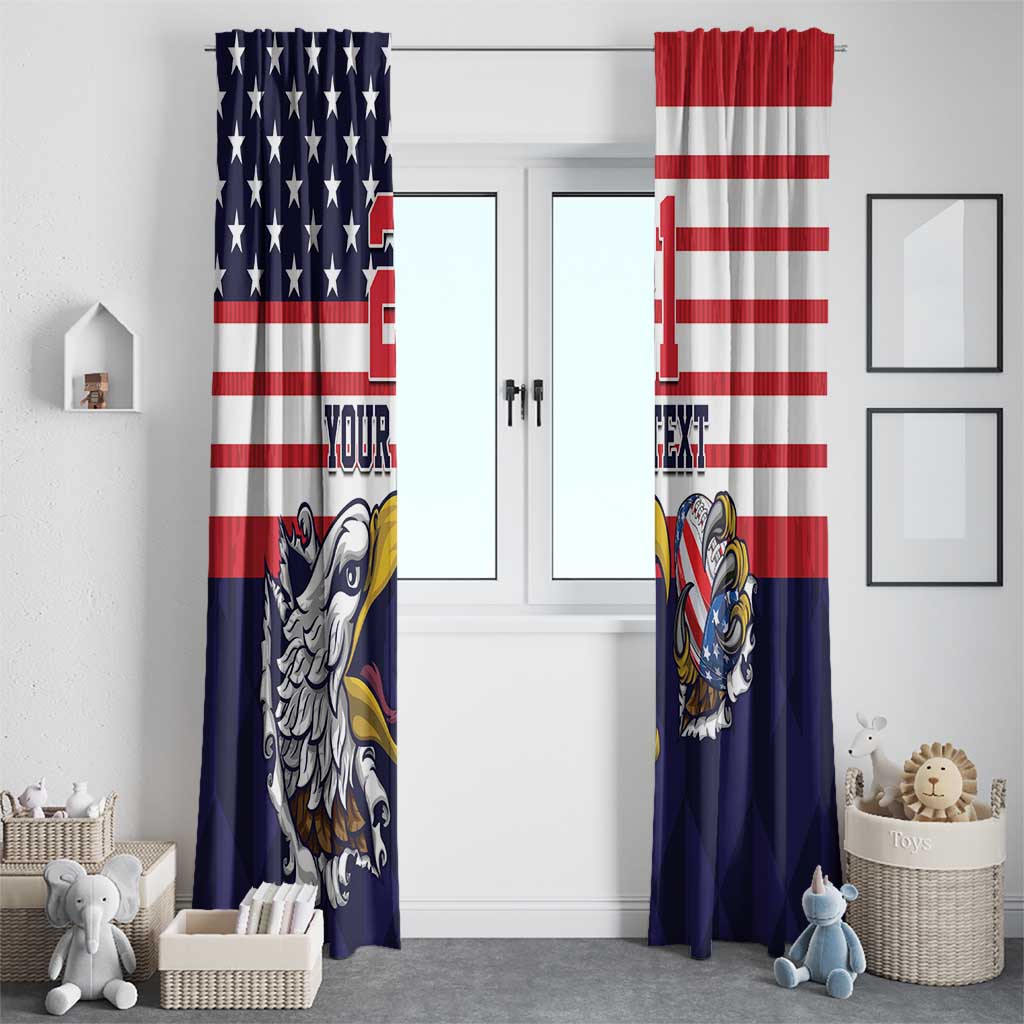 United States Football Custom Window Curtain Team USA One For All