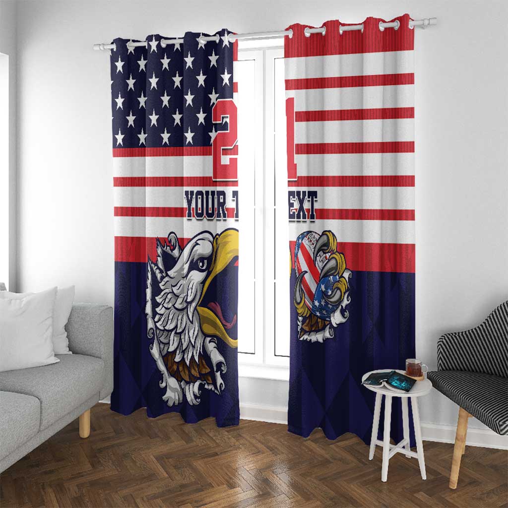 United States Football Custom Window Curtain Team USA One For All