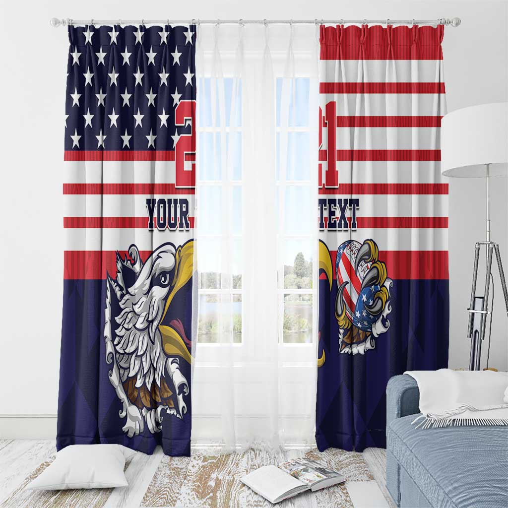 United States Football Custom Window Curtain Team USA One For All