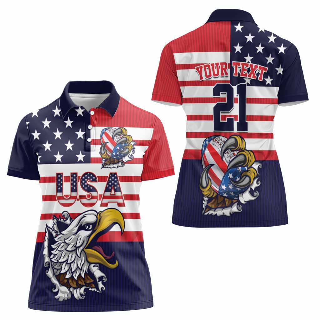 United States Football Custom Women Polo Shirt Team USA One For All