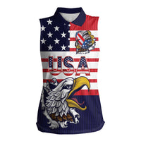United States Football Custom Women Sleeveless Polo Shirt Team USA One For All
