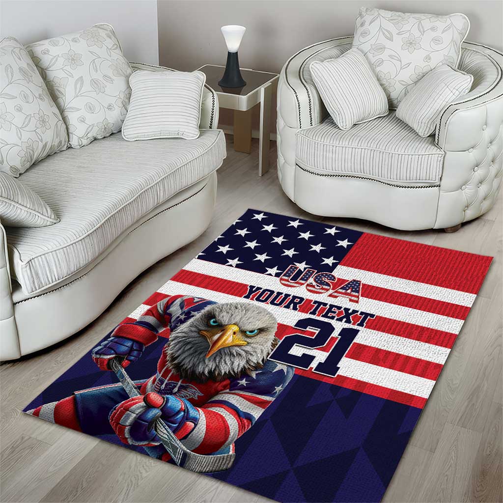 United States Ice Hockey Custom Area Rug Team USA One For All