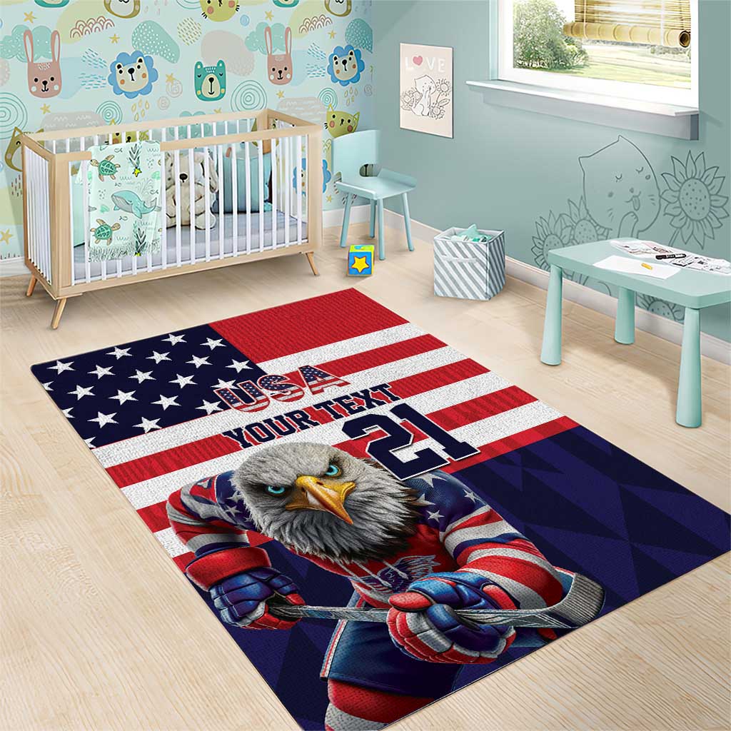 United States Ice Hockey Custom Area Rug Team USA One For All