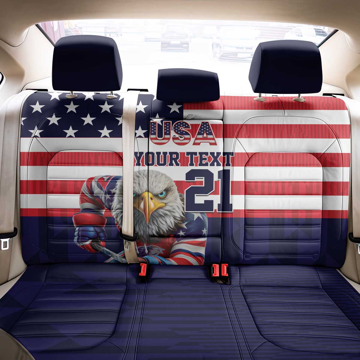 United States Ice Hockey Custom Back Car Seat Cover Team USA One For All