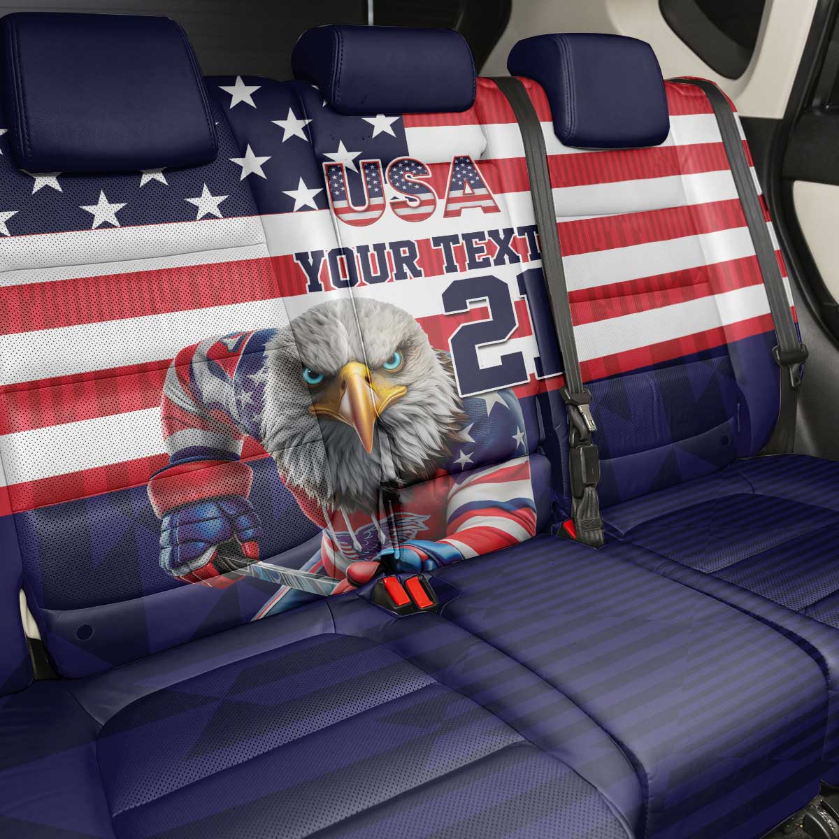 United States Ice Hockey Custom Back Car Seat Cover Team USA One For All