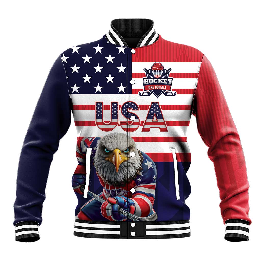 United States Ice Hockey Custom Baseball Jacket Team USA One For All