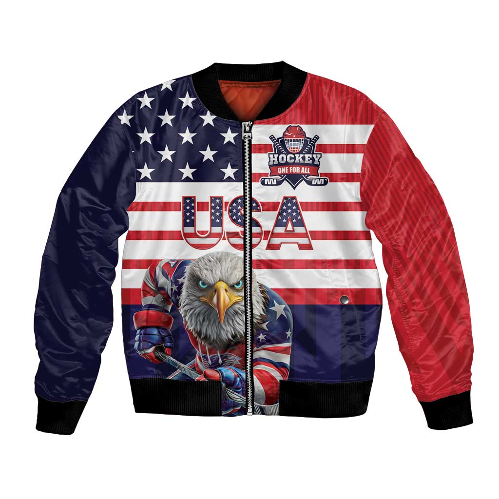 United States Ice Hockey Custom Bomber Jacket Team USA One For All