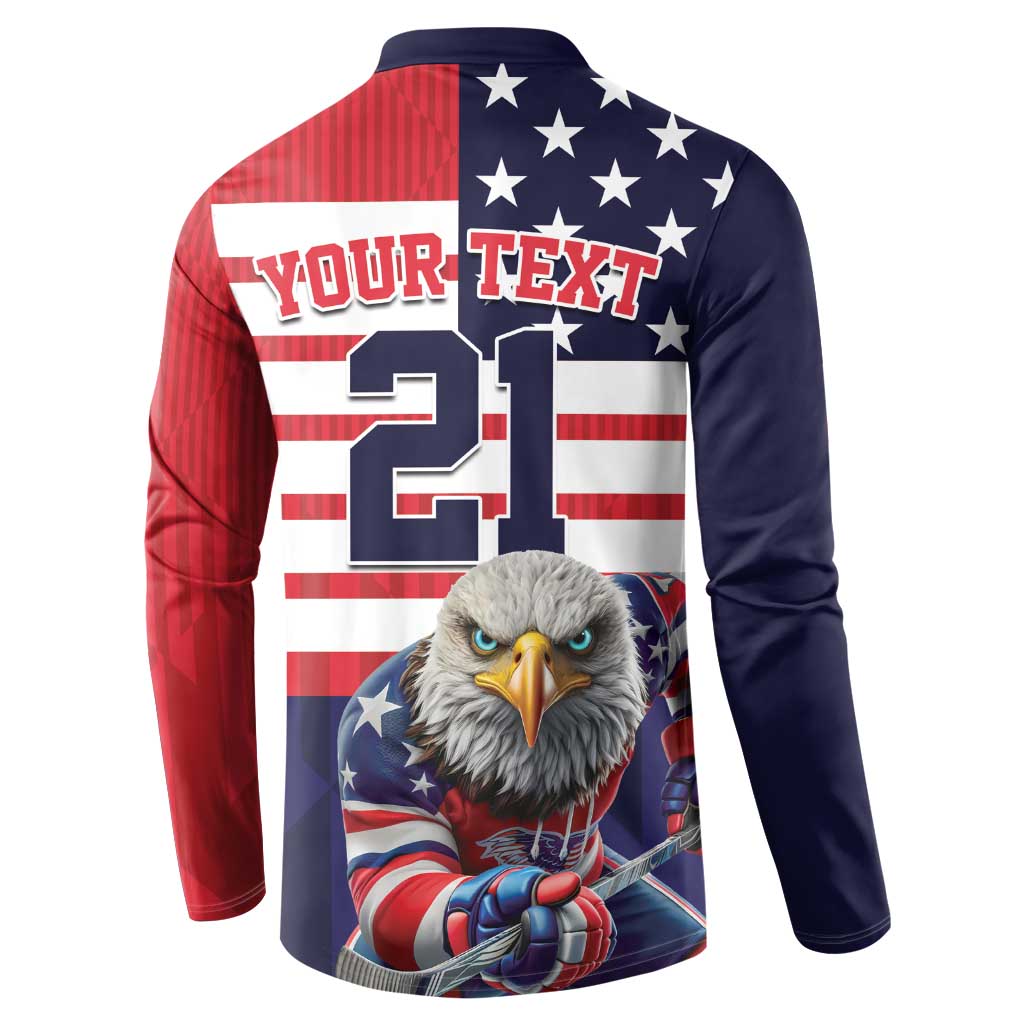 United States Ice Hockey Custom Button Sweatshirt Team USA One For All