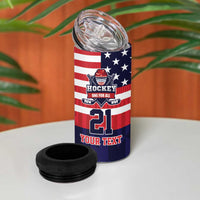 United States Ice Hockey Custom 4 in 1 Can Cooler Tumbler Team USA One For All