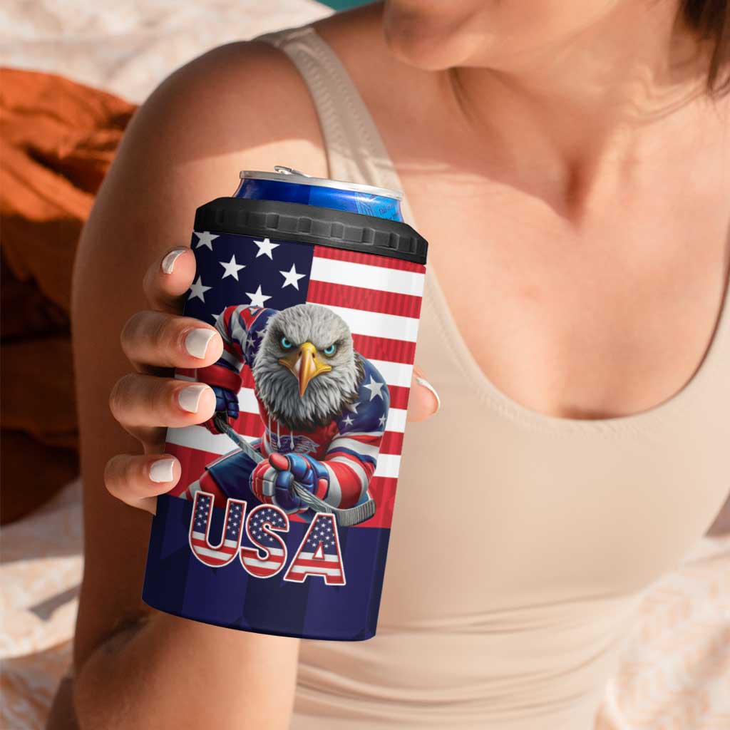 United States Ice Hockey Custom 4 in 1 Can Cooler Tumbler Team USA One For All