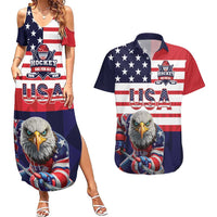 United States Ice Hockey Custom Couples Matching Summer Maxi Dress and Hawaiian Shirt Team USA One For All